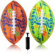 Pool Beach Water Football – 2 Pack Waterproof Football Great Grip for Swimming Pool Beach Lake Park Backyard Outdoor Play