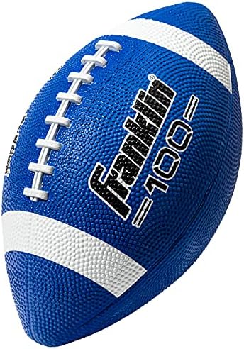 Franklin Sports Kids Junior Grip-Rite Youth Junior Size Rubber Footballs – Peewee Kids Durable Outdoor Footballs – Single & Bulk Packs Available