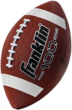 Franklin Sports Kids Junior Grip-Rite Youth Junior Size Rubber Footballs – Peewee Kids Durable Outdoor Footballs – Single & Bulk Packs Available