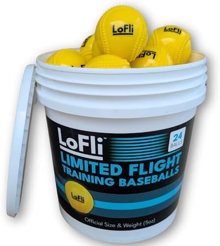 LoFli Practice Baseballs, Regulation Weight and Size, Reduced Flight, Safe Soft Training Balls for Backyard, Indoor and Small Space Use, Kids and Adults