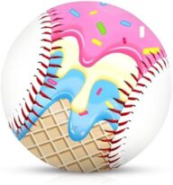 Baseball Size 9 Inch for Kids Youth Practice Baseballs Ice Cream Drip for Boys Girls for Training Tballs Lifestyle Safe Throwing and Batting