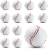 Rarapop Blank Standard Baseball Balls, Official Size 9 Inch Leather Covered Practice Baseball Training Ball for League Play, Pitching, Hitting, Batting, Fielding, Autograph
