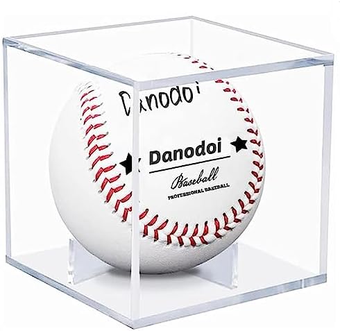 Danodoi Baseball Display Case UV Protected Acrylic Clear Baseball Holder Square Cube Ball Protector Memorabilia Autograph Display Box for Official Size Baseball