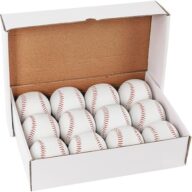 Bucket of Training Baseballs – Standard Size, 12 Pack Unmarked & Blank 9 inch for Practice & League Play,Autographs, Pitching,Gifts