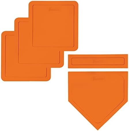 Franklin Sports MLB Throw Down Baseball Bases with Home Plate + Pitcher’s Rubber – Backyard Rubber Base Set Perfect for Baseball, Teeball + Kickball