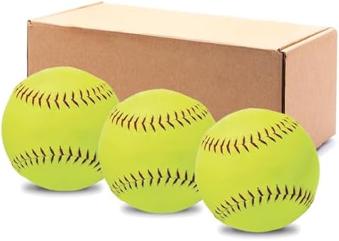 Softballs,Practice Softballs,Softball for Youth Teenager/Adults Players Training Ball,Safe Throwing for Indoor or Outdoor,Catching and Batting Practice,Cork Rubber Center