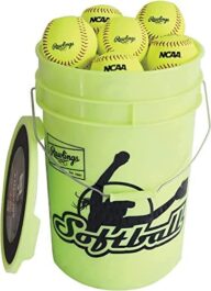 Rawlings | Bucket of 18 Practice Softballs | Ages 12U | 12″ | Synthetic Cover