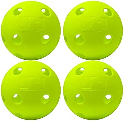 Franklin Sports Plastic Softballs – Indestruct-A-Ball Plastic Practice Softballs – Official Size 11″ Training Softball for Batting Practice – Yellow – 4 Pk