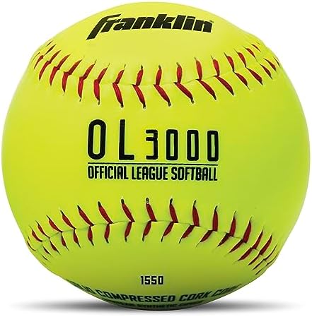 Franklin Sports Official Game Softballs – OL3000 Fastpitch 12″ Inch Yellow Softballs – Official Size + Weight Tournament Balls for Practice + Games – 1 Softball