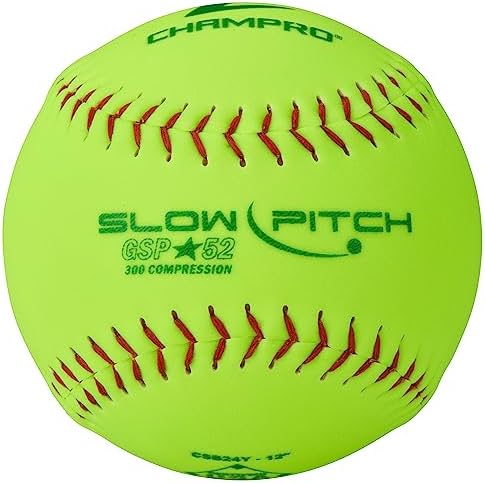Champro ASA 12″ Slow Pitch Softballs with Durahide Cover .52 COR, 12 Pack