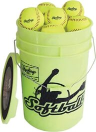 Rawlings | Bucket of 12 Practice Softballs | All Ages | 12″ RFPBP12SY | Synthetic Cover