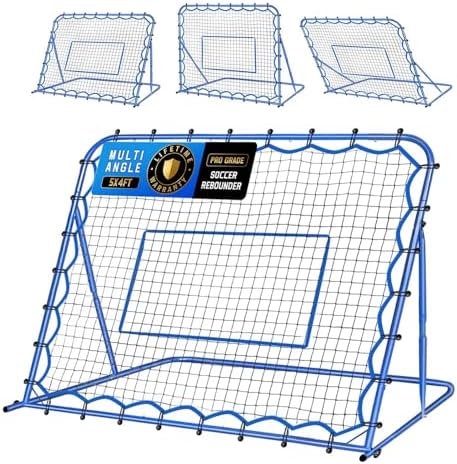 Soccer Baseball Rebounder Soccer Goal Net, Volleyball Rebound Pitchback Net | Quick Switch Angle Soccer Softball Training for Ball Control, Passing, Bounce Back Practice, Easy Setup Lacrosse Soccer Gifts