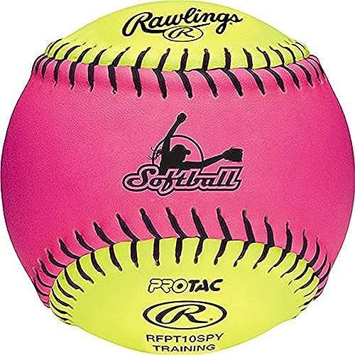 Rawlings | Fastpitch Training Softball | Soft Poly-Core Center, Ages 8U | 10″ | RFPT10SPY | Pack of 12