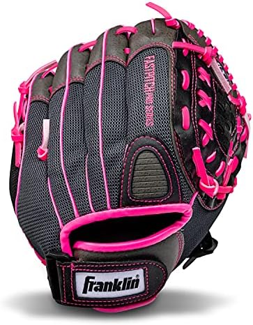 Franklin Sports Fastpitch Softball Gloves – Windmill Adult + Youth Fielding Gloves – 11″ or 12″ – Pink + Green