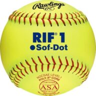 Rawlings | Official RIF 1 Sof-Dot Fastpitch Softball | 11″ ASA | SR11RYSA, 1 Count, Multicolor