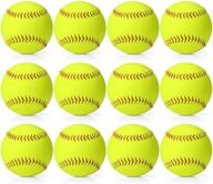 Lewtemi 11″ Softballs Official Size and Weight – Yellow Leather Covered Slowpitch and Fastpitch Training Balls for Youth Practice Games and Drills for Teams and Beginners