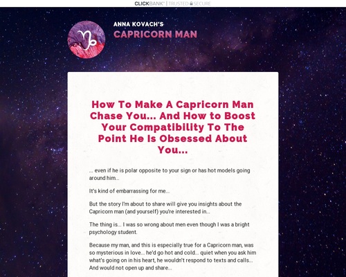 Capricorn Man Secrets by Relationship Astrologer Anna Kovach