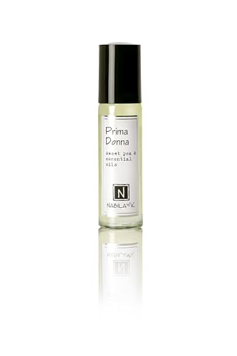 Nabila K Prima Donna Sweet Pea Roll-On Perfume Oil for Women | Alcohol-Free, Organic, Long-Lasting Fragrance | Travel Size, TSA Approved | 0.33 oz