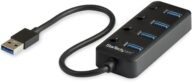 StarTech 4-Port USB-A Hub 5Gbps with Per-Port Switches, LEDs (HB30A4AIB)