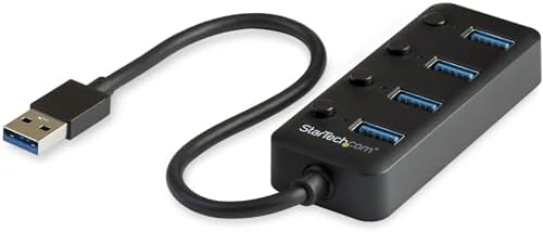 StarTech 4-Port USB-A Hub 5Gbps with Per-Port Switches, LEDs (HB30A4AIB)