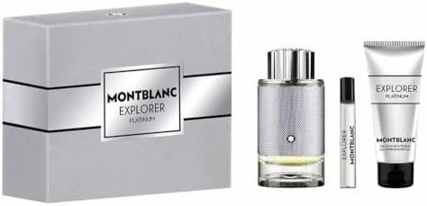 Mont Blanc Explorer Platinum Men 3.4 Oz Edp Spray + 3.4 Oz S/Gel + 7.5 Mini