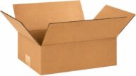 BOX USA Flat Boxes Holds 65 lbs, 12x9x4 25-Pk for Shipping & Packing