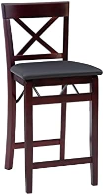 Linon Triena X Back Folding Counter Stool, Brown