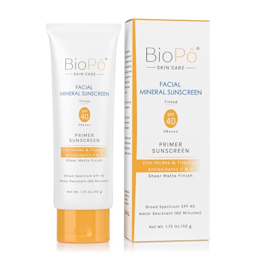 Tinted Mineral Sunscreen for Face SPF 40 – Lightweight Matte Formula with Zinc Oxide & Titanium Dioxide – Lightweight Matte Finish, Sheer Tint, Non-Greasy Texture, 1.75 oz