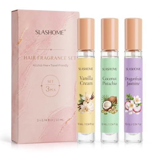 slashome Hair Perfume Set for Women, 3x10mL Alcohol-Free Hair & Body Mist