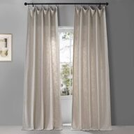 HPD Half Price Drapes Belgian Heavy Faux Linen Light Filtering Curtains for Bedroom 84 Inches Long (1 Panel) – Rod Pocket Window Curtains for Living Room Home Decor – 50 X 84, Light Beige