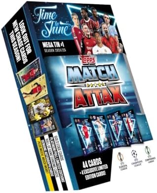 Topps Match Attax 24/25 – Random Mega Tin – Contains 44 Match Attax Cards Plus 4 Exclusive LEs