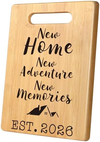 MY-ALVVAYS House Warming Gifts New Home, Perfect House Warming Gifts, New Home Gift Idea for Women Men Homeowner, New Apartment Essentials, New Home New Adventure New Memories 2026 Cutting Board