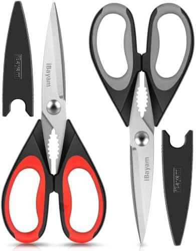 iBayam Kitchen Scissors Shears All Purpose Heavy Duty, Protective Sheath