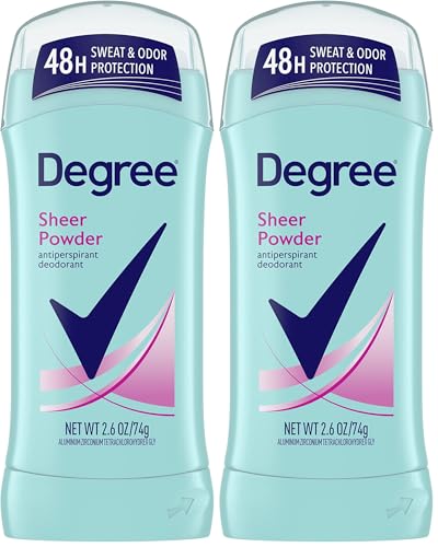 Degree Original Antiperspirant Deodorant 48-Hour Sweat & Odor Protection Sheer Powder Antiperspirant for Women 2.6 oz (Pack of 2)