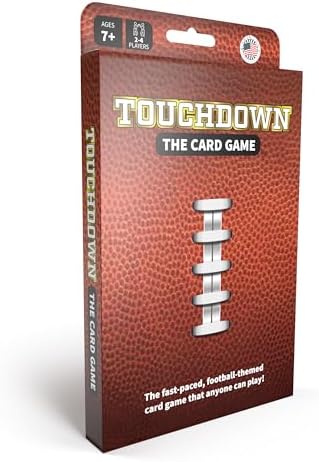 TOUCHDOWN The Card Game – Fast-Paced, Football Themed Card Game that Anyone Can Play, 2-4 Players, Fun Card Games for Adults, Kids, Families and Game Nights, Stocking Stuffers, Football Gifts