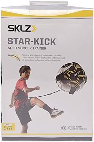 SKLZ Star-Kick Solo Soccer Trainer | Hands-Free Kicking and Passing Practice | Adjustable Cord and Waistband | Multiple Ball Sizes | Youth Players |Perfect for Enhancing Ball Control Skills