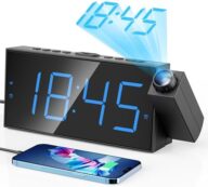 Mesqool Digital Projection Alarm Clock with Dual Alarms, 5 Levels Dimmer