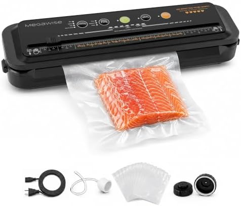 MEGAWISE 80kPa Vacuum Sealer, Automatic Food Sealer with Cutter & Bags