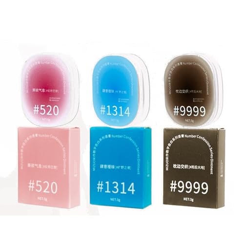 Grospe 3 Pack Solid Balms Set – Solid Perfume Portable Pocket Balm for Travel, Natural Fragrance for Men and Women, Each 0.12 Oz