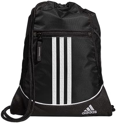 adidas Alliance Sackpack – Drawstring Backpack for Sports, Small Gym Bag, Black/2, OSFA