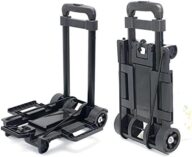 Foldable Plastic Folding Cart Lightweight Folding Shopping Trolley Mini Luggage Hand Truck for Travel Shopping Moving Office Use (2-Wheels)