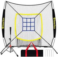 Baseball Net，7x7ft Baseball Practice Net with Tee and Target, Large Pocket Sports net for Hitting/Batting/Pitching/Throwing,Scratch Resistant Base, Versatile Use for All Levels