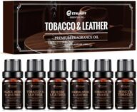 Men Essential Oils Set, Premium Fragrance Oils for Diffusers for Home – | Leather, Sandalwood, Cologne, Smoke Tobacco Scents, Candles & Aromatherapy Gifts for Him
