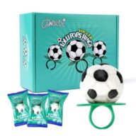 Soccer Ring Lollipops,Individually Wrapped Candy for Birthday Party Favors,football Candy Lollipops Suckers,18 Count