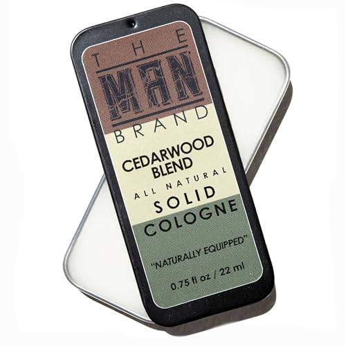 Cedarwood Blend Solid Cologne, Men’s Cedarwood Solid Perfume Balm in Vintage Slide Tin, (0.75 Ounce)