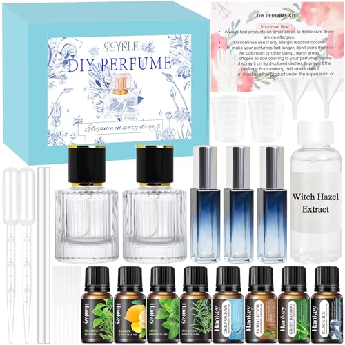 JUYRLE Perfume Making Kit- DIY Cologne Making Kit for Men, Make Your Own Scent with Essential Oil, Spray Bottle, Men’s Cologne, Perfume Making Kit for Adults, Scent Set Gifts for Women Boyfriend