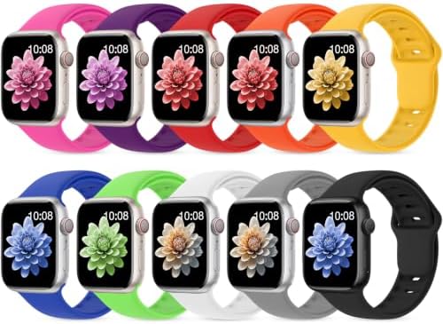 10 Pack Silicone Sport Bands Compatible with Apple Watch Band Women Men