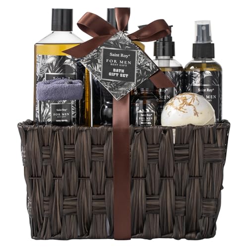 Fathers Bath and Body Gift Set for Men Birthday Gifts Baskets for Men Beard
