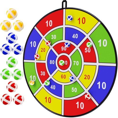 BooTaa 29″ Large Dart Board for Kids, Kids Dart Board with Sticky Balls, Boys Toys, Indoor/Sport Outdoor Fun Party Play Game Toys, Birthday Gifts for 3 4 5 6 7 8 9 10 11 12 Year Old Boys Girls