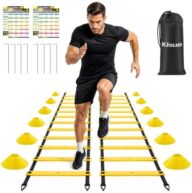 2 Pack 20ft Agility Ladder Set, 40ft Total Adjustable Speed Ladder